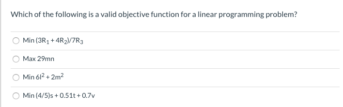 Which of the following is a valid objective
