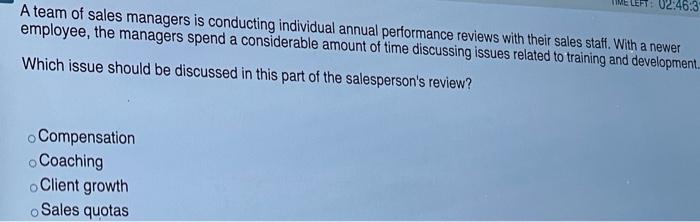 02:46.3 A team of sales managers is conducting