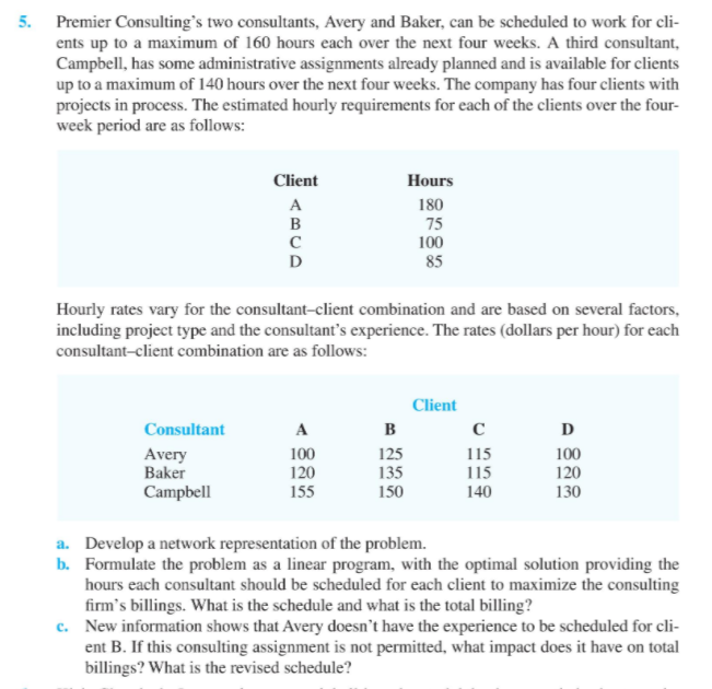 Solve using excel solver 5. Premier Consulting's