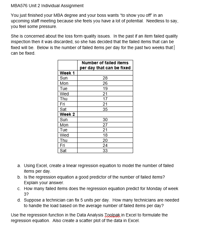 MBA576 Unit 2 Individual Assignment You just