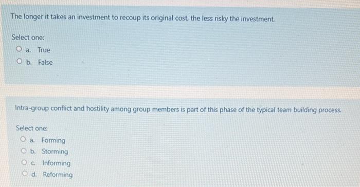 The longer it takes an investment to recoup its