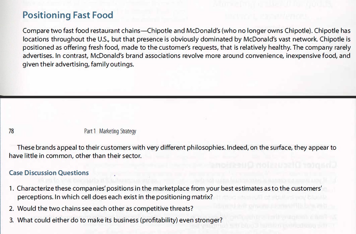 Positioning Fast Food Compare two fast food