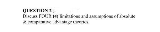 QUESTION 1 Discuss the dangers of trade