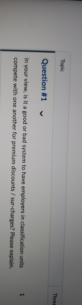 workplace health and safety Topic Threa Question