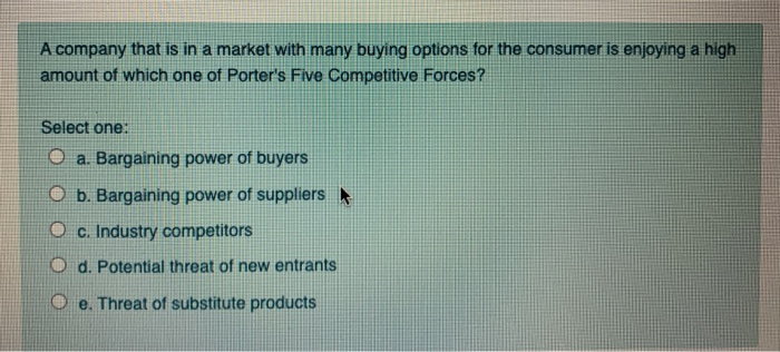 A company that is in a market with many buying