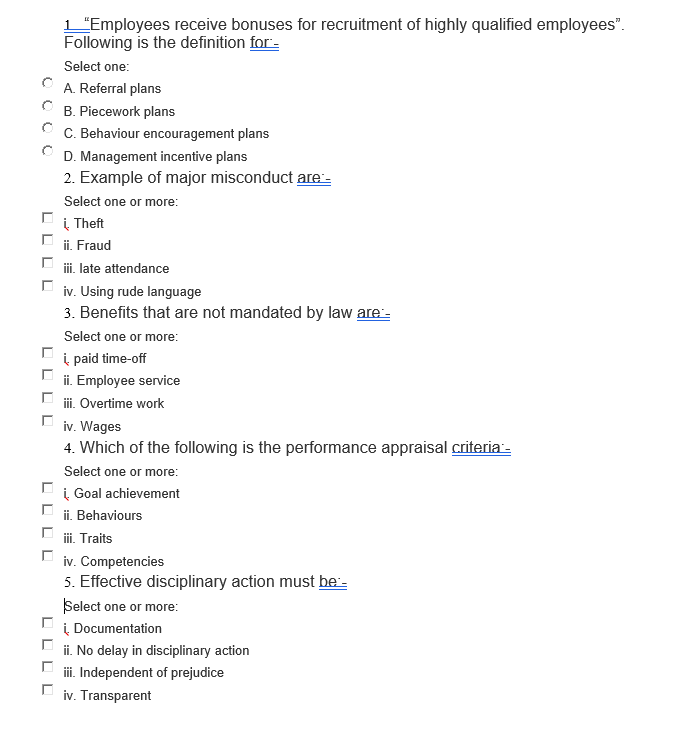 1 "Employees receive bonuses for recruitment of