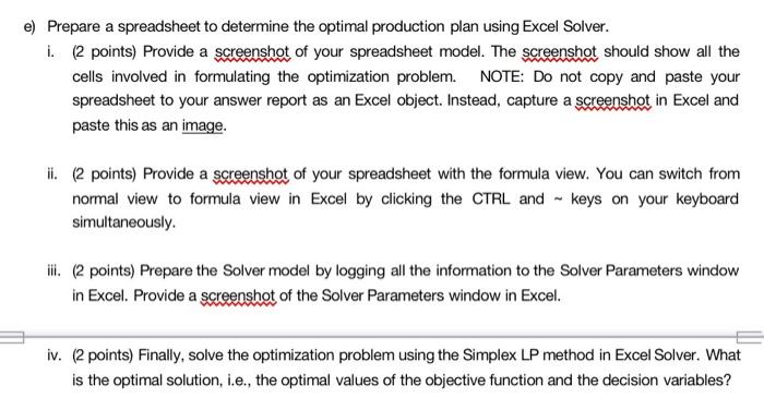 Question 5. (22 points) OPTIMAL PRODUCT MIX AND