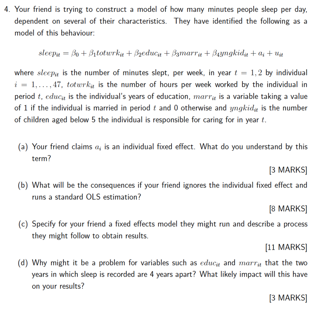 4. Your friend is trying to construct a model of