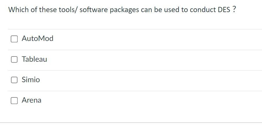 Which of these tools/ software packages can be