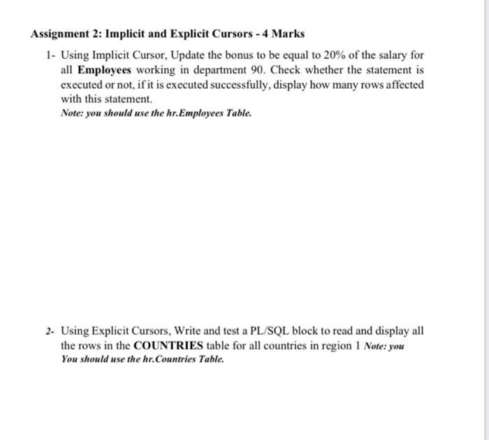 Assignment 2: Implicit and Explicit Cursors - 4