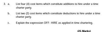 3. a. List four (4) cost items which constitute