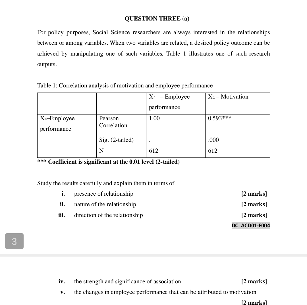 QUESTION THREE (a) For policy purposes, Social