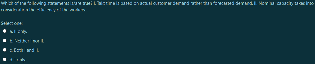 WILT U the Tollowing statements is/are true? I.