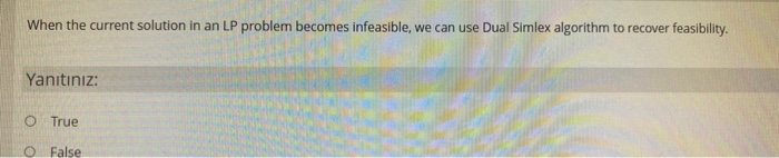When the current solution in an LP problem