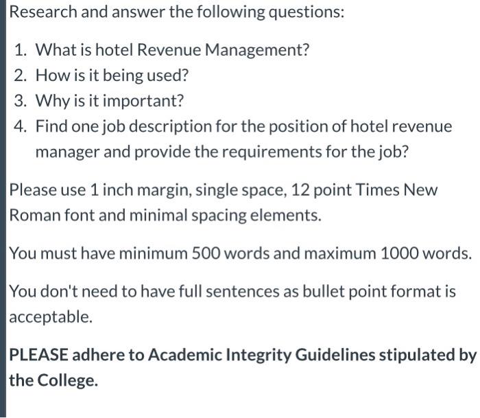 Research and answer the following questions: 1.