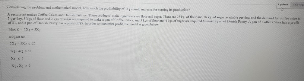 7 points Save Ang Considering the problem and
