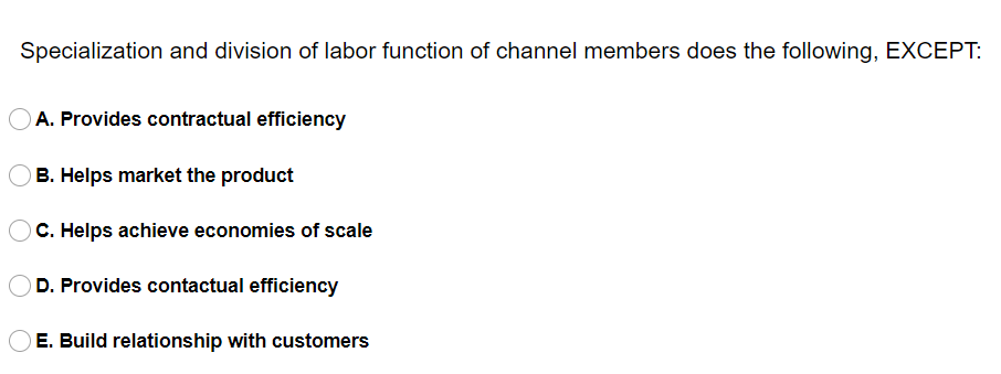 Specialization and division of labor function of