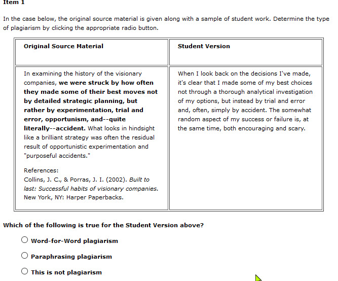 Item 1 In the case below, the original source