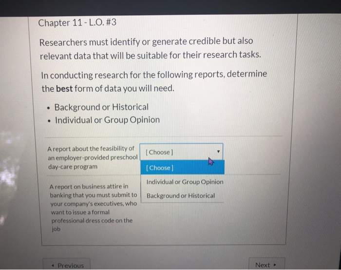 Chapter 11 - L.O. #3 Researchers must identify or