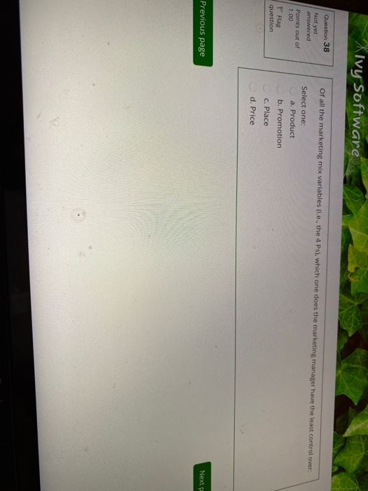 Ivy Software Question 40 The producer of a very