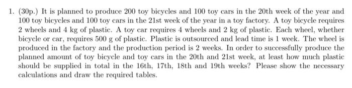 write in keypoard please 1. (30p.) It is planned