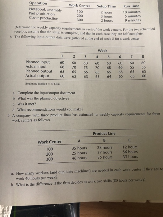 Please answer Q8 in an excel format! Thank you
