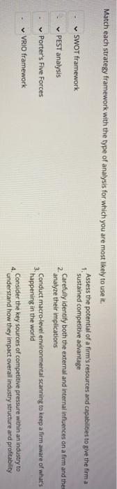 For Practice Only: 1. Match each strategy