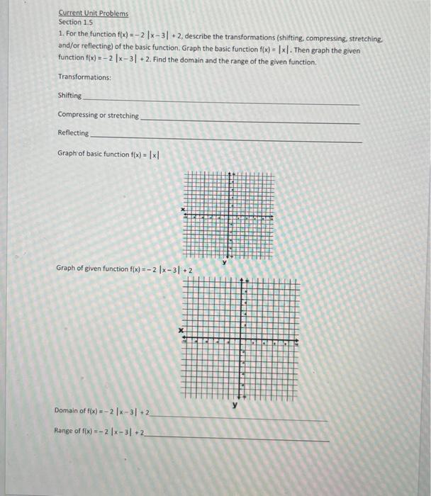 1. For the function f(x)=2x3+2, describe the