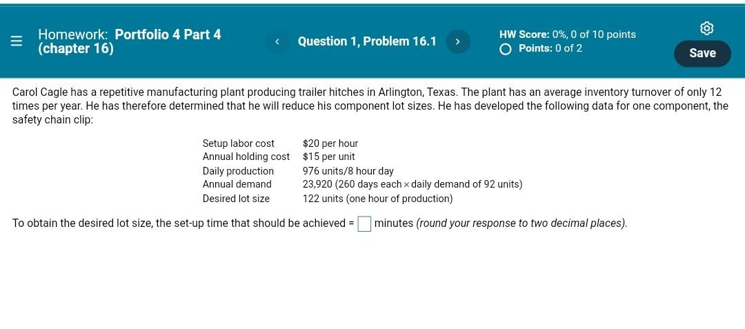 I need a correct answer Homework: Portfolio 4