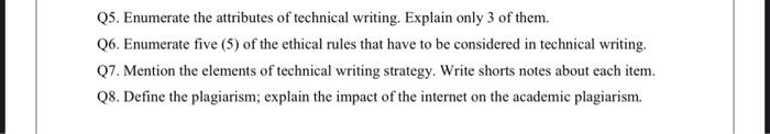 Q1. Define plagiarism, explain how to avoid
