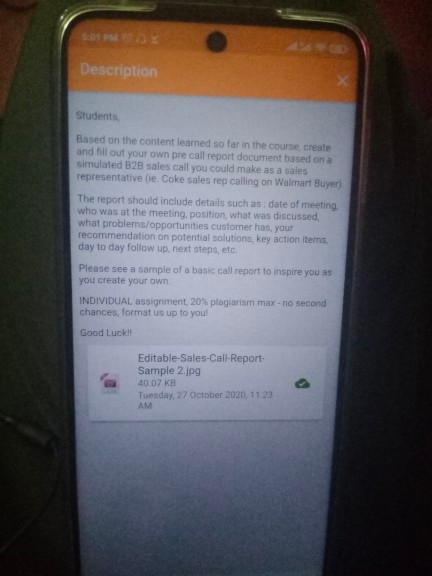 Description Students Based on the content leamed