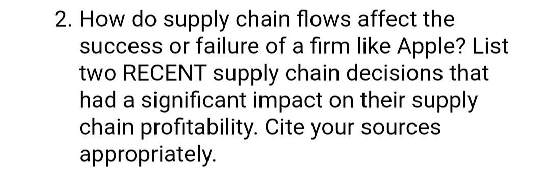 2. How do supply chain flows affect the success
