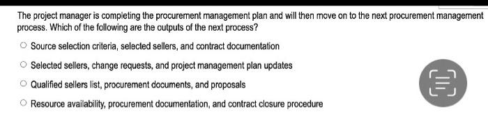 The project manager is completing the procurement
