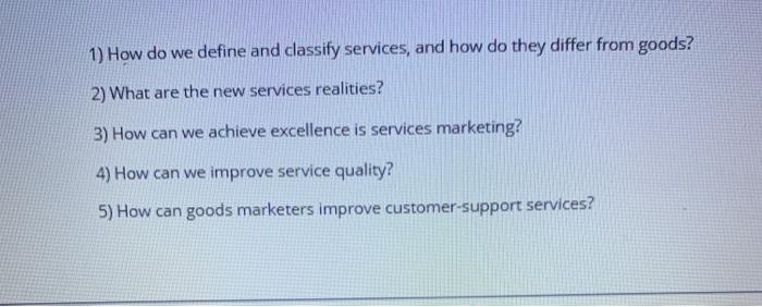 1) How do we define and classify services, and