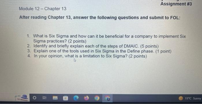 Module 12 - Chapter 13 After reading Chapter 13,