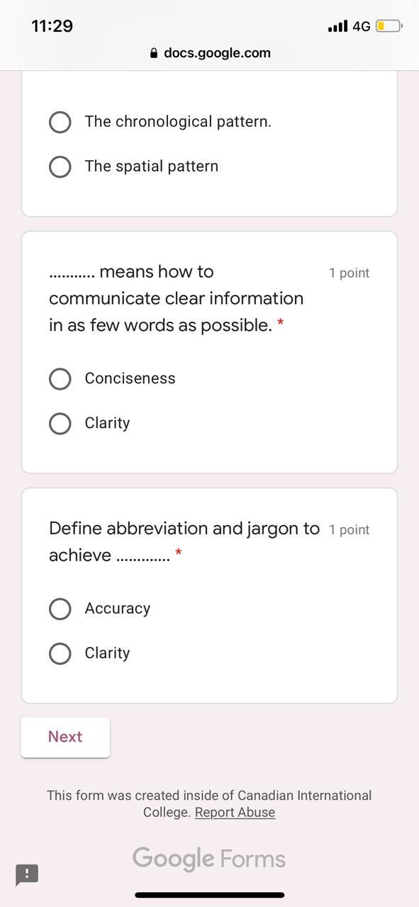 11:29 ...l 4G docs.google.com The chronological