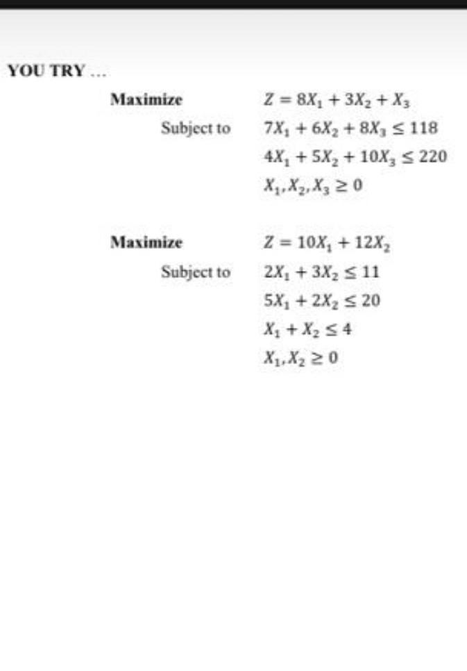 use simplex method and please show me the step by