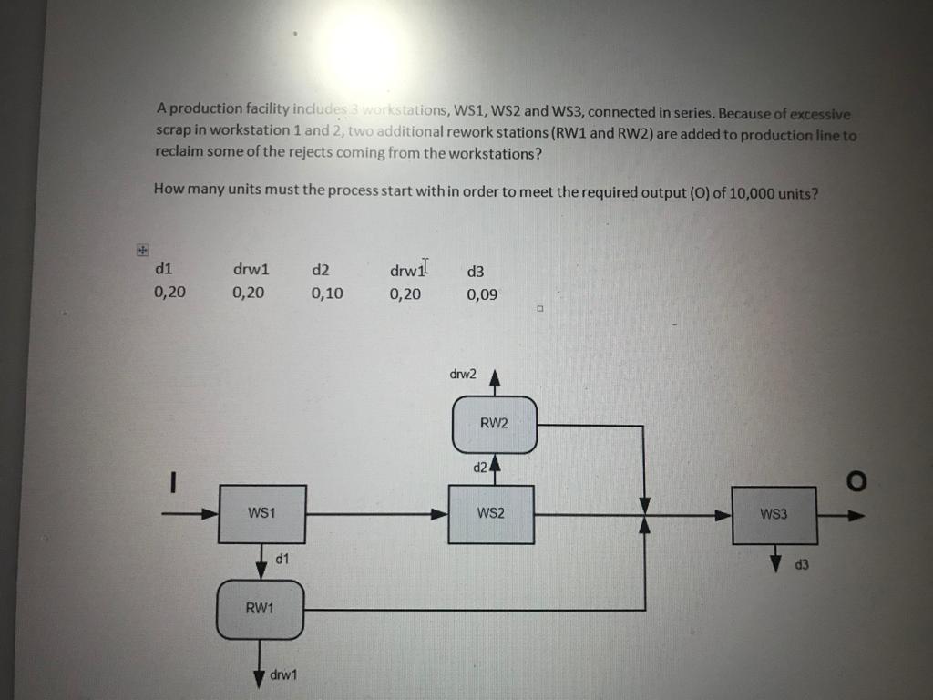 A production facility includes a workstations,