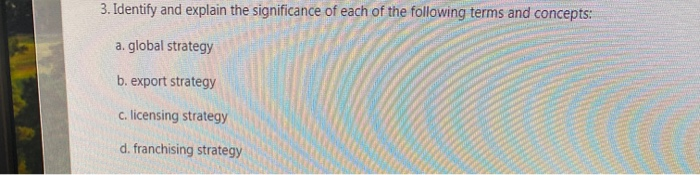 3. Identify and explain the significance of each