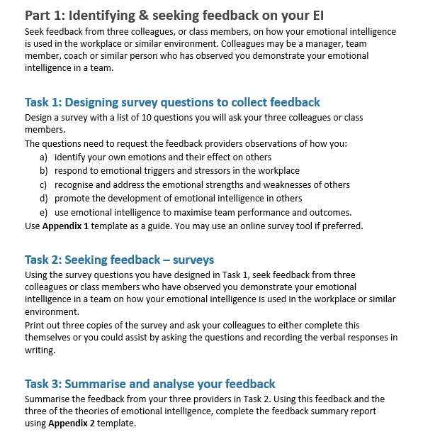 Part 1: Identifying & seeking feedback on your El