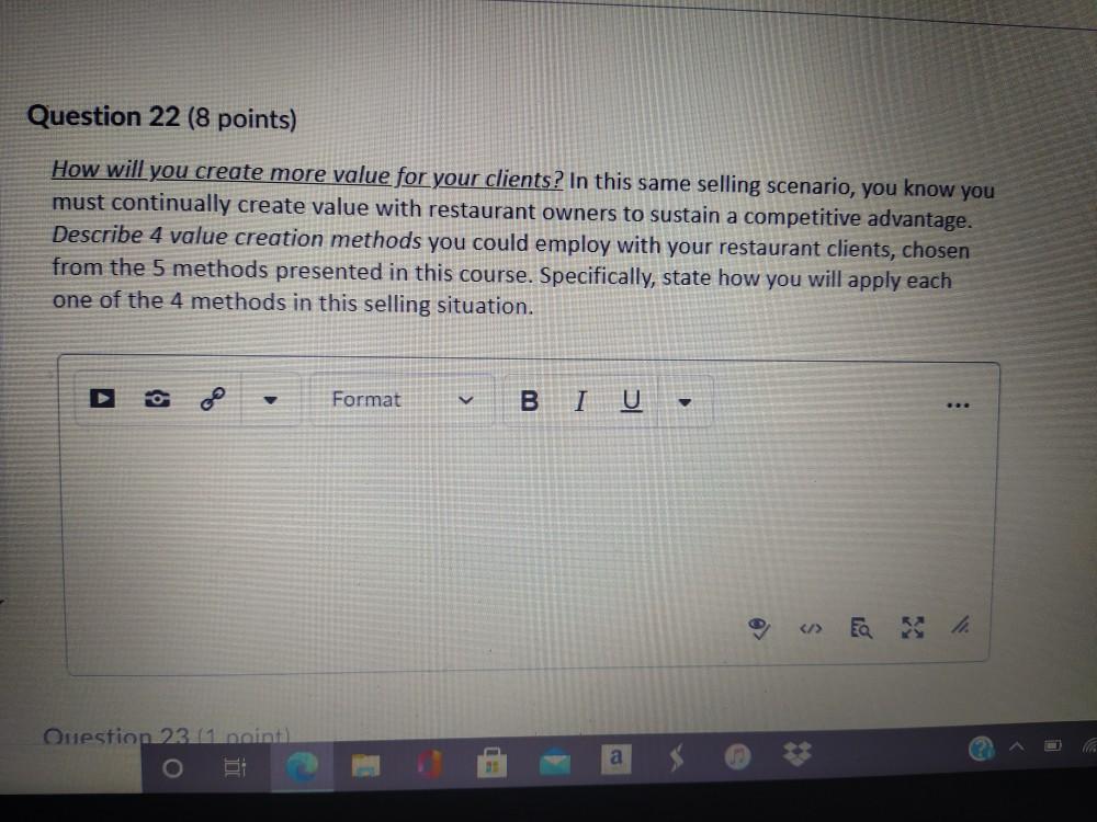 Question 21 (1 point) We discussed several