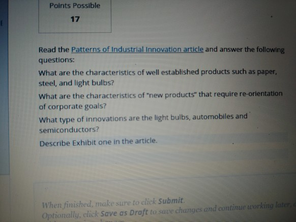 article: Patterns of Industrial Innovation. By
