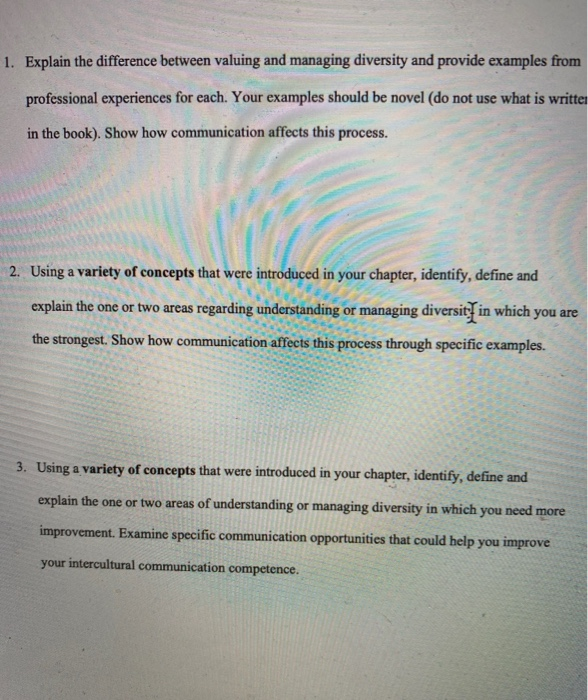 1. Explain the difference between valuing and