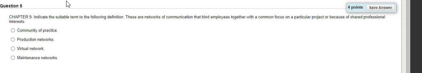 Question 5 4 points Save Answer CHAPTER 9.