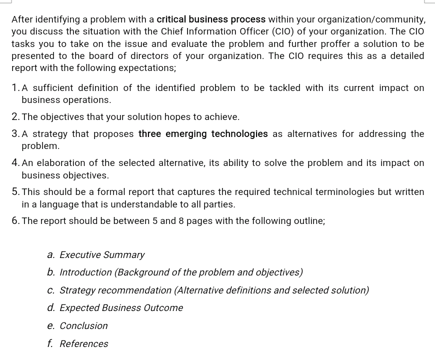 Is urgent. After identifying a problem with a