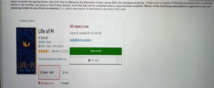 Again consider the popular book, Life of P, that