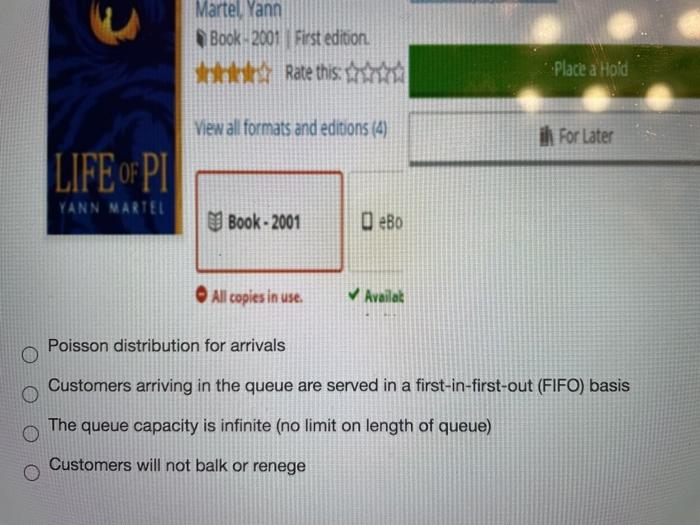 Again consider the popular book, Life of P, that