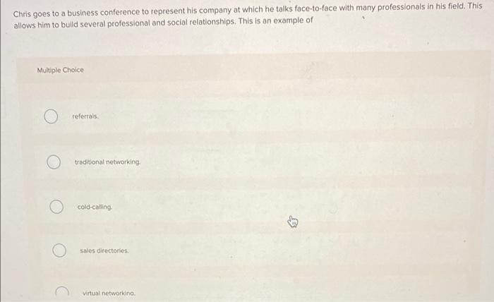 Chris goes to a business conference to represent