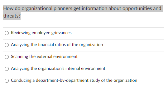 How do organizational planners get information