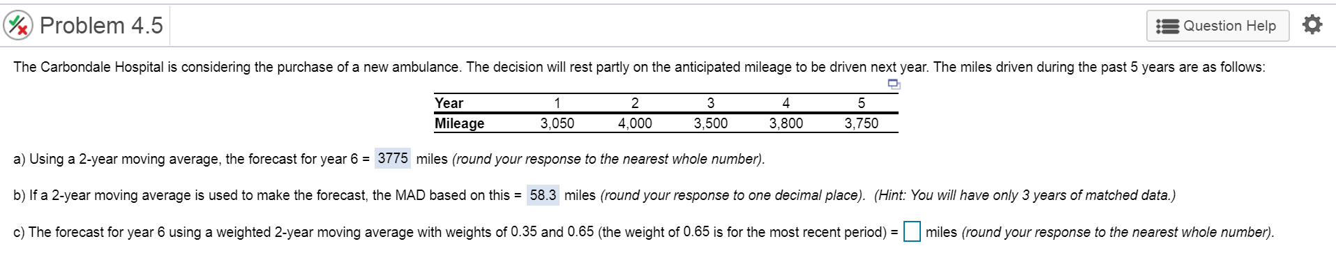 The answer is NOT 115, 116, or 115.83. %) Problem